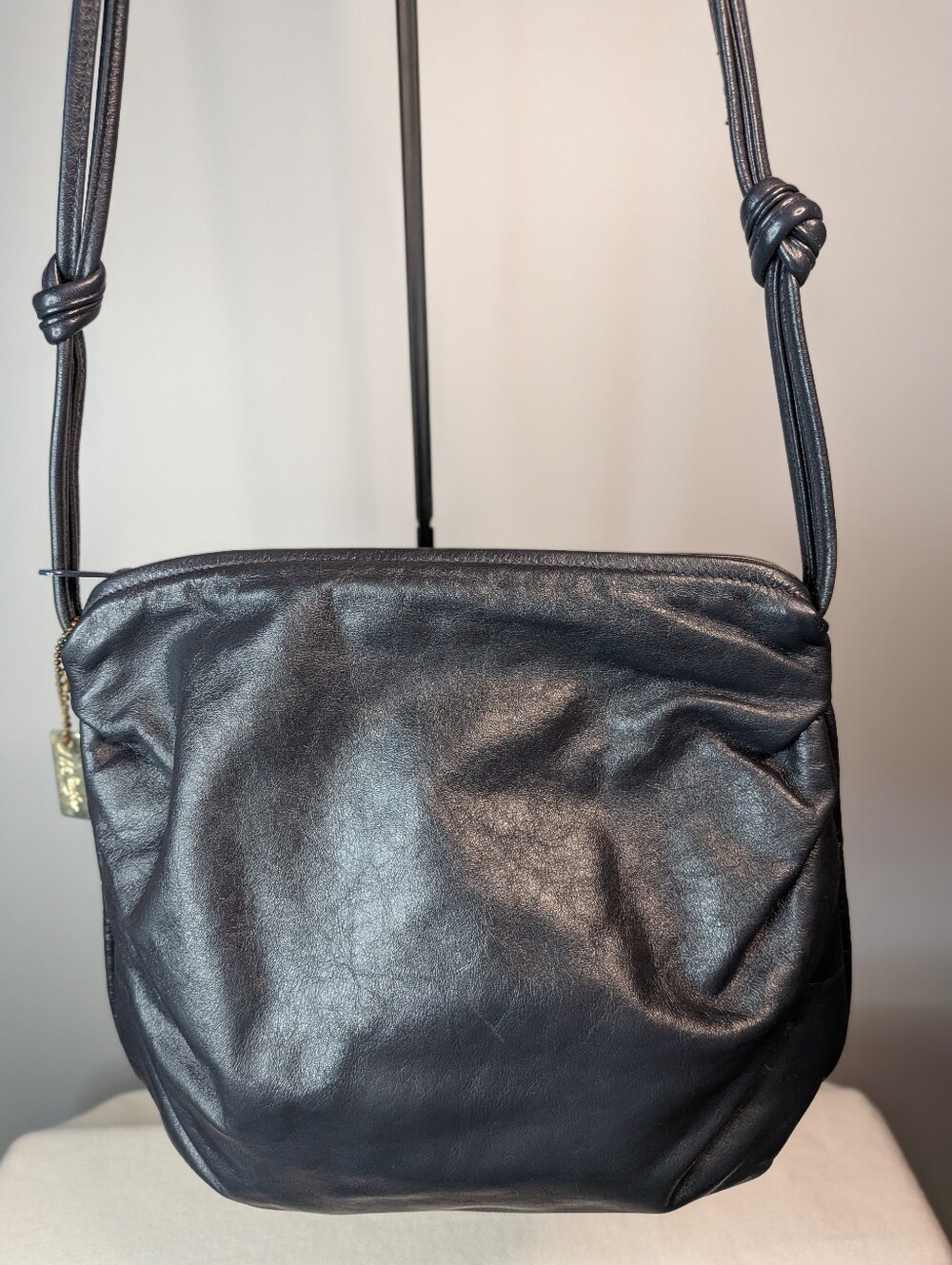 Vintage Mr Leather Navy Blue Crossbody Purse